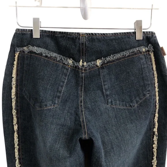 Moschino | NWT Two Tone Frayed Seam Donna Denim Jeans Size 8 - Picture 7 of 14